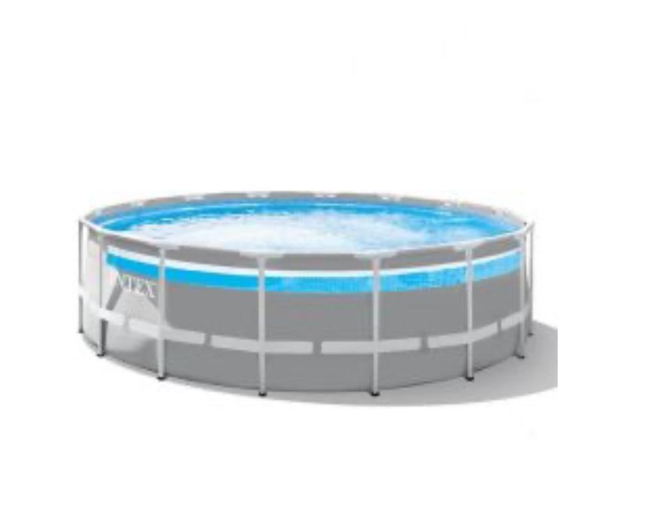 Intex Zwembad 488 Prism Frame Clearview Premium Pool Set, Rond, 300 cm of meer, Zo goed als nieuw, Ophalen