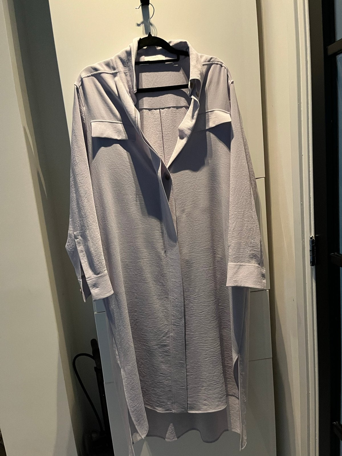 Hugo Boss Lange Blouse Lila, Verzenden, Zo goed als nieuw, Maat 42/44 (L), Paars