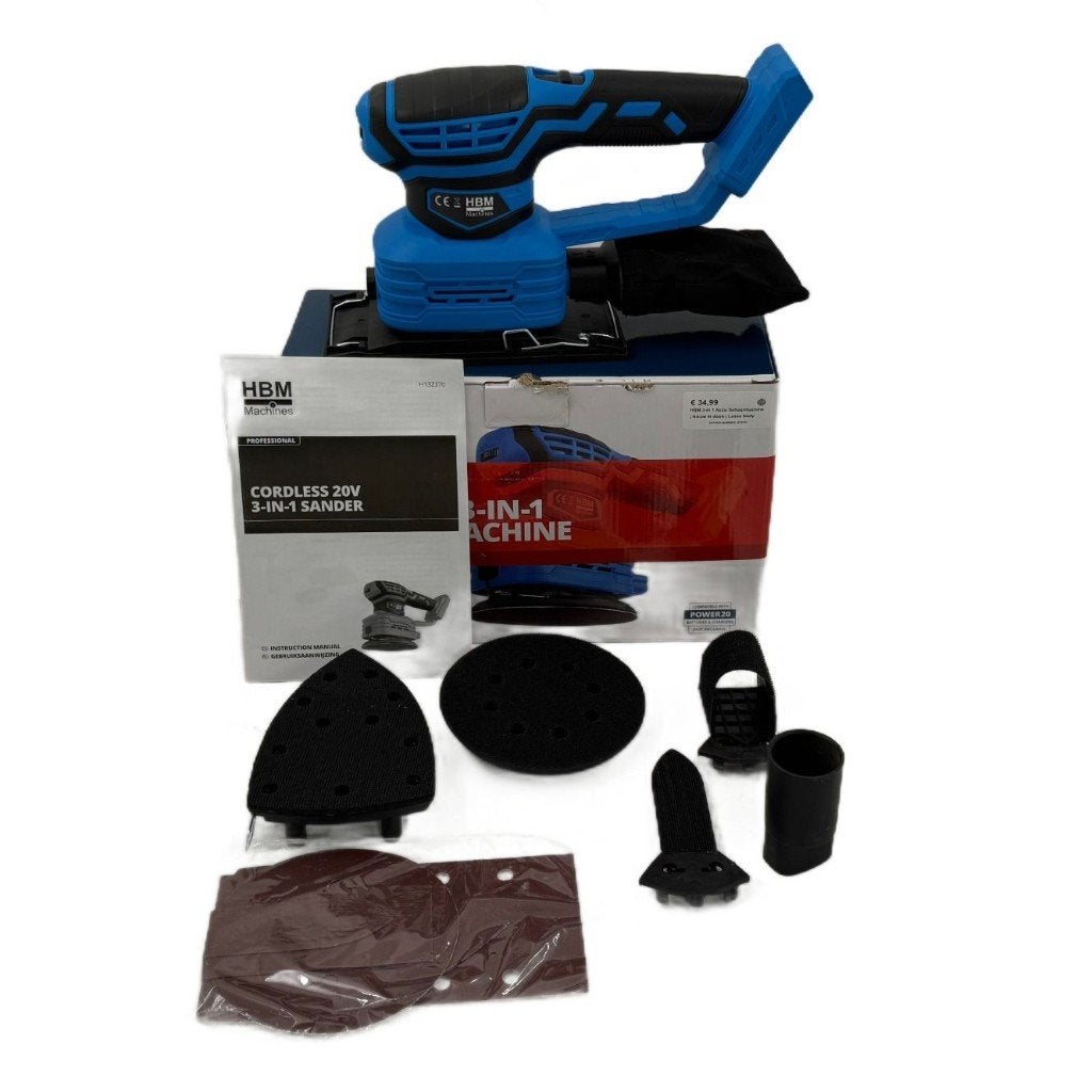 HBM 3-in 1 Accu Schuurmachine | Nieuw in doos | Losse body, Dordrecht@usedproducts.nl, Toulonselaan 72, Nieuw, Ophalen of Verzenden