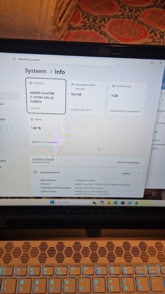 ALIENWARE M15 R2 ZGAN  CORE I7 2xSSD 1,5TB GAMER GARANTIE, HAULERWIJK, Met videokaart, Intel® Core™ i7 , Zo goed als nieuw