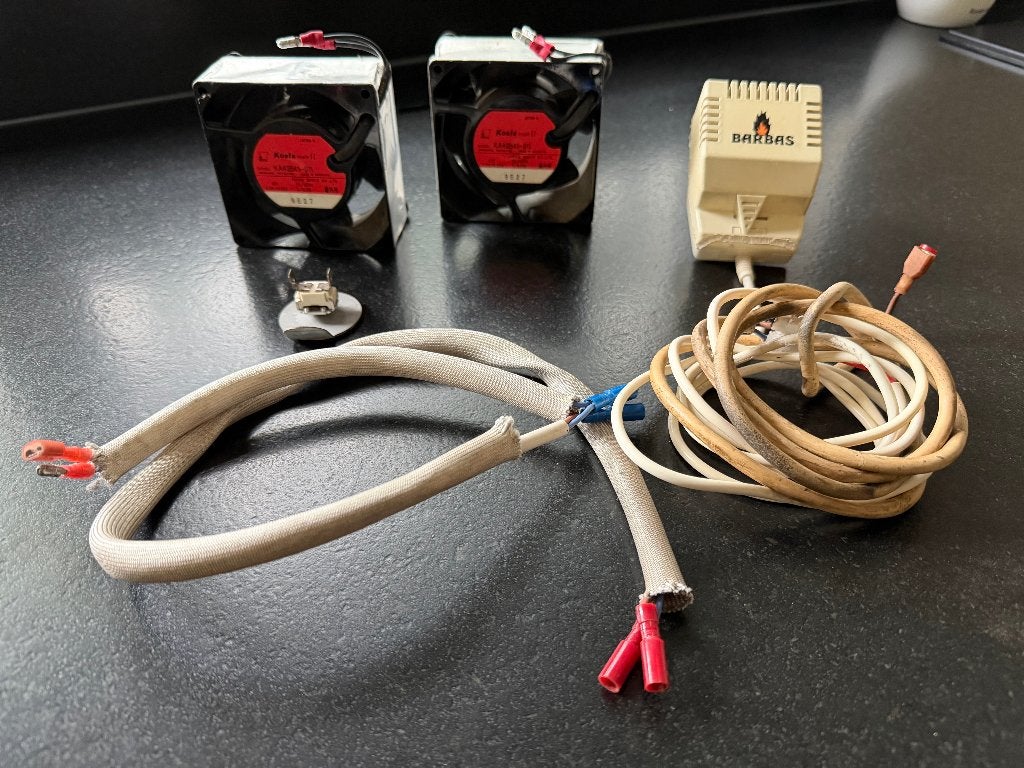 Originele complete werkende Barbas kachel ventilatorset, Huis en Inrichting, Haarden, Gebruikt, Houthaard, Ophalen of Verzenden