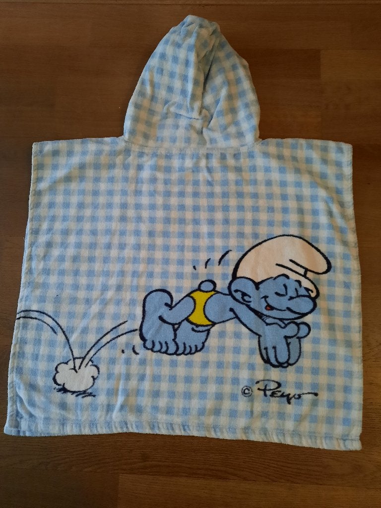 Badstof Badponcho Smurfen, Kinderen en Baby's, Gebruikt, Jongen of Meisje, One size, Ophalen of Verzenden