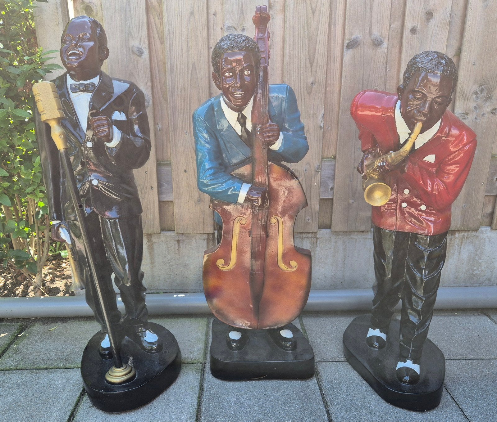 Set van 3 Jazzmuzikanten Beelden - Decoratieve Kunst, Antiek en Kunst, Groep mensen, Kunststof, Beeld, Modern