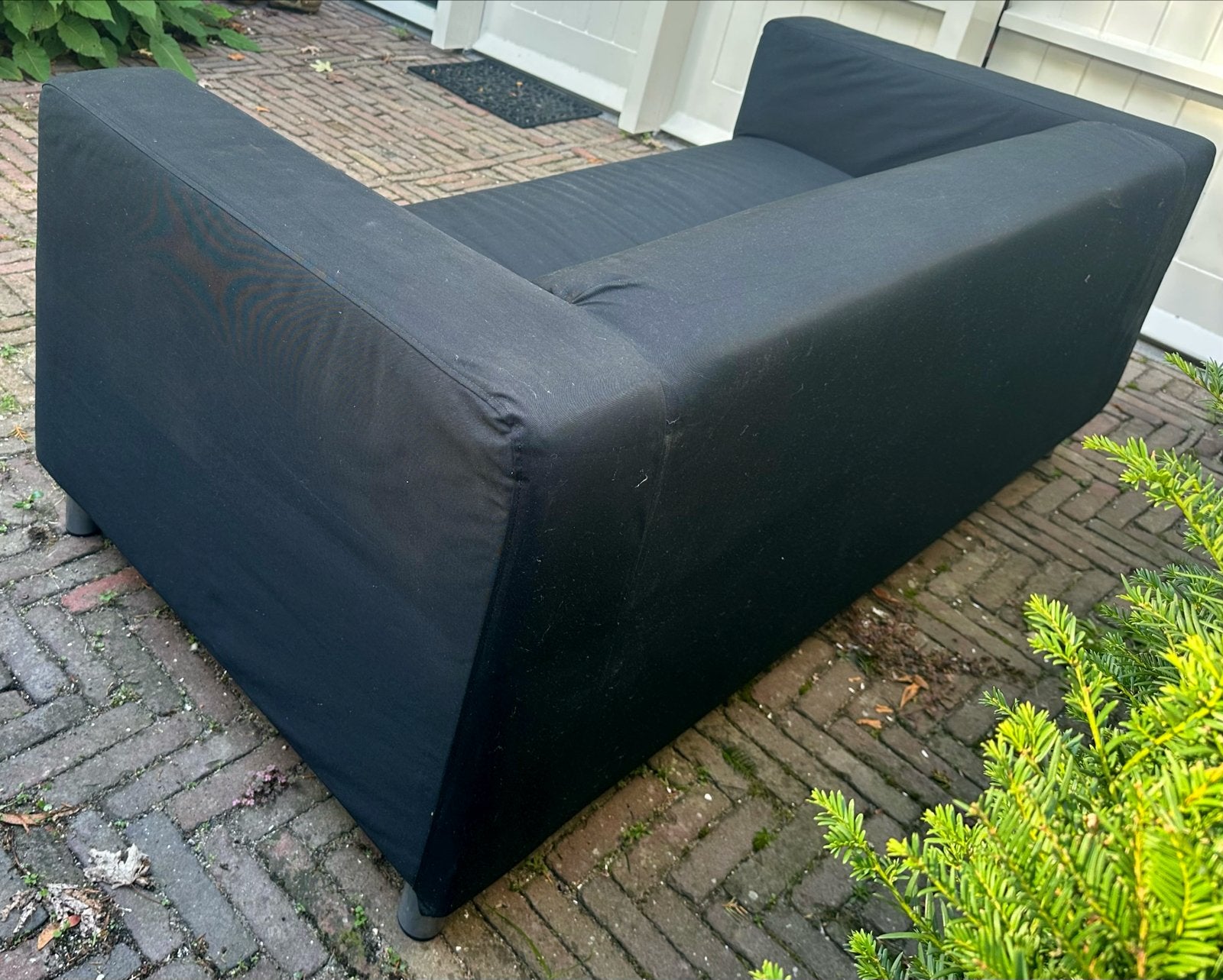 Ikea Klippan bank - in zeer goede staat, zwart katoen, Ophalen, 150 tot 200 cm, Tweepersoons, 75 tot 100 cm