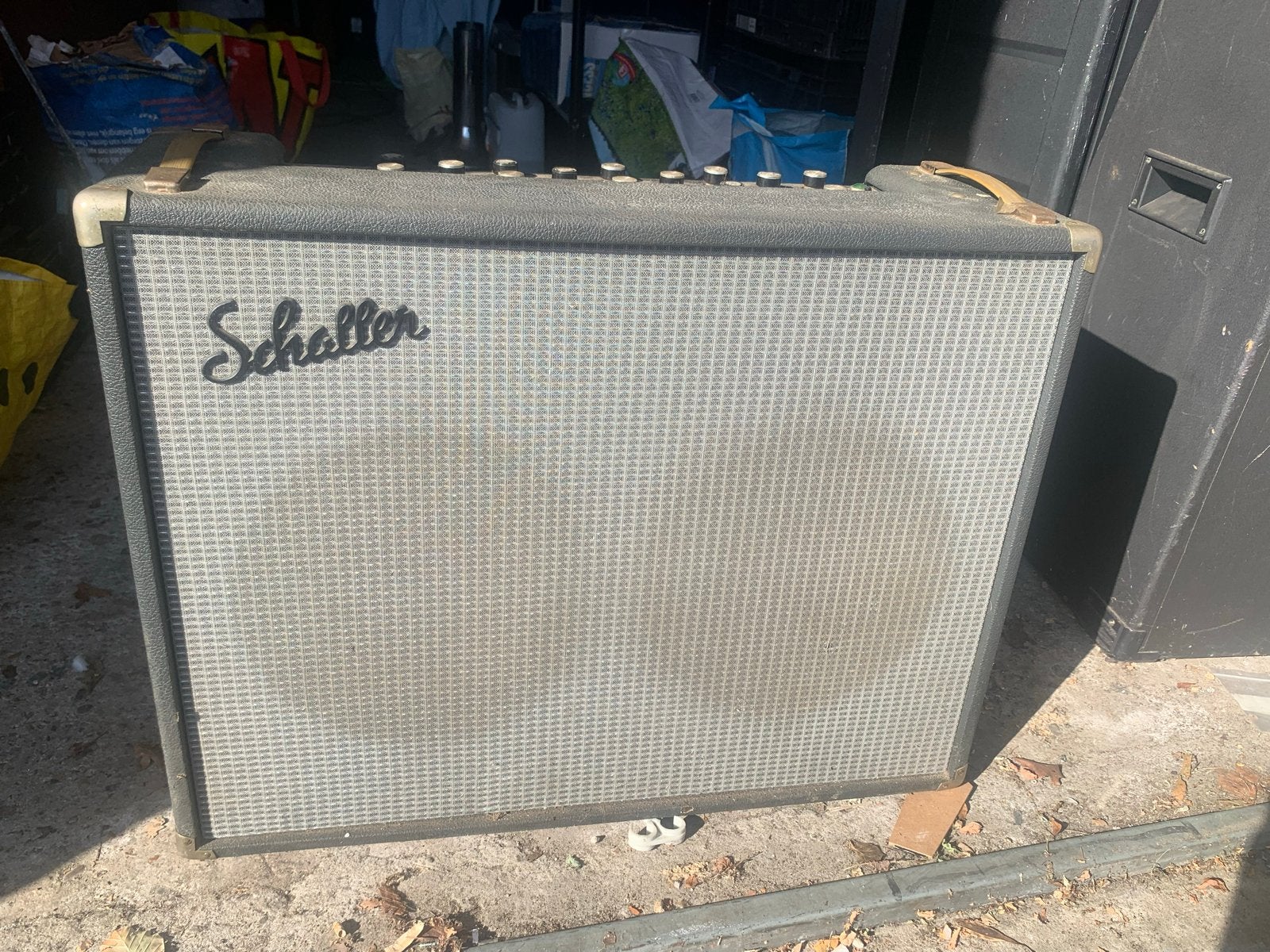 Vintage Schaller gitaarversterker met Fender speakers, Ophalen, Gebruikt, Gitaar, 100 watt of meer