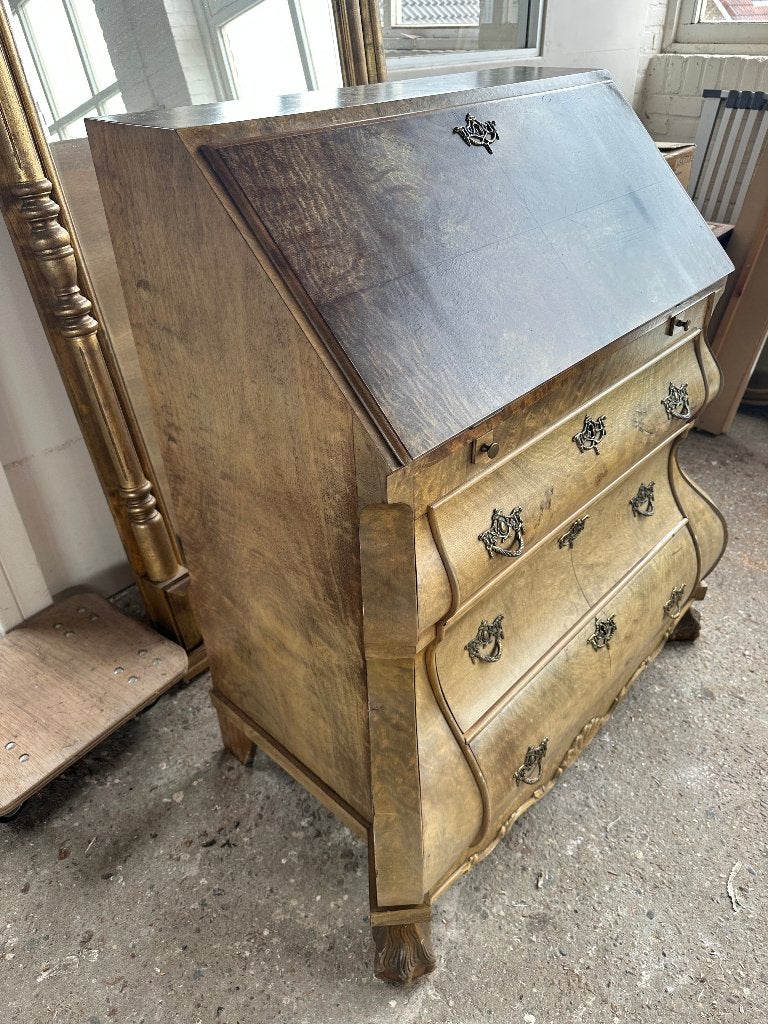 Antieke Secretaire Wortelnotenhout 105x80x56cm, Antiek en Kunst, Ophalen