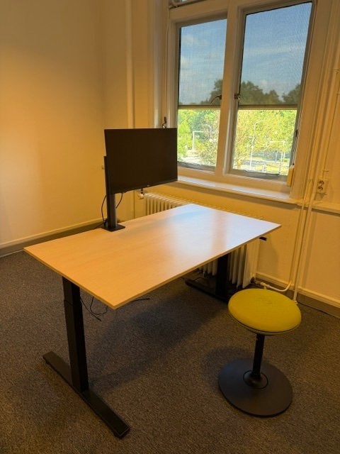 Werk bureau met eiken blad 120 x 80 cm (goede staat), Huis en Inrichting, Bureaus, Ophalen, Overige typen, Gebruikt, 120 cm