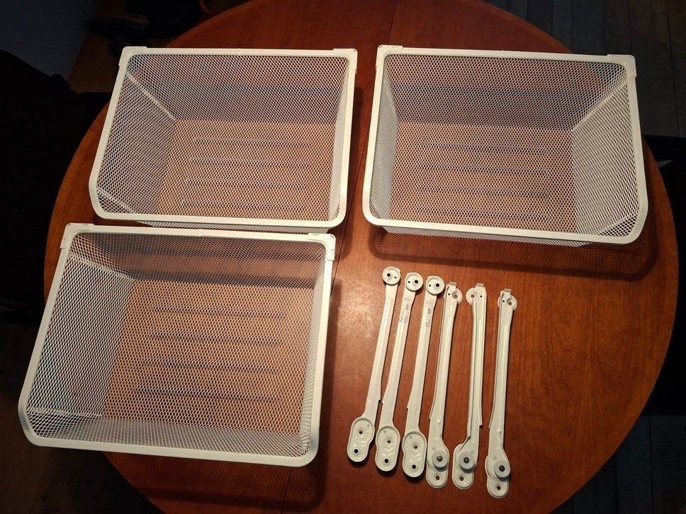 IKEA KOMPLEMENT Lade Manden en Uittrekbare Rails (3 stuks), Huis en Inrichting, Ophalen, Zo goed als nieuw
