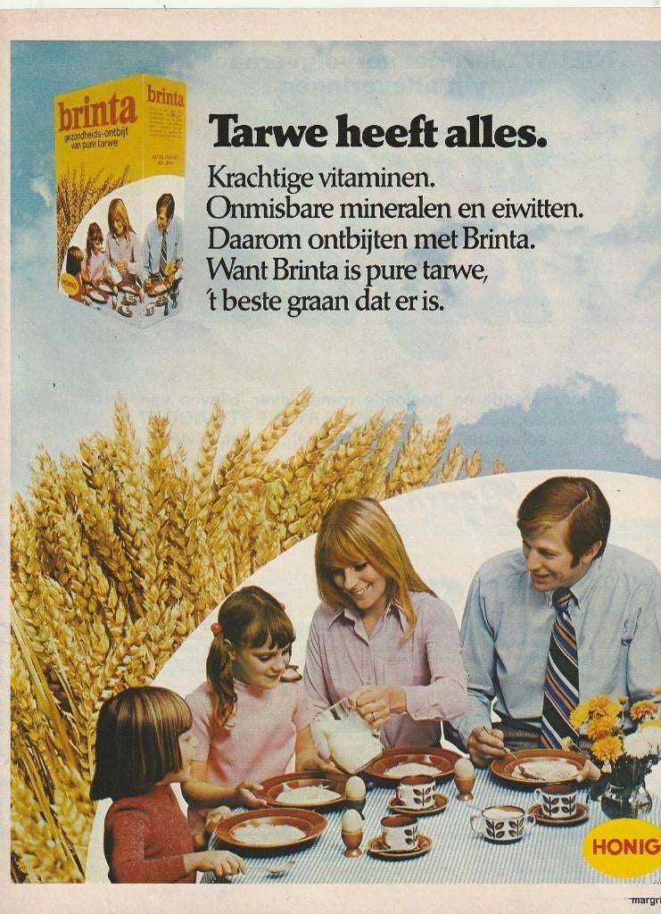 Retro reclame 1974 Brinta pap tarwe voor hele gezin, Verzamelen, Retro, Verzenden, Overige typen