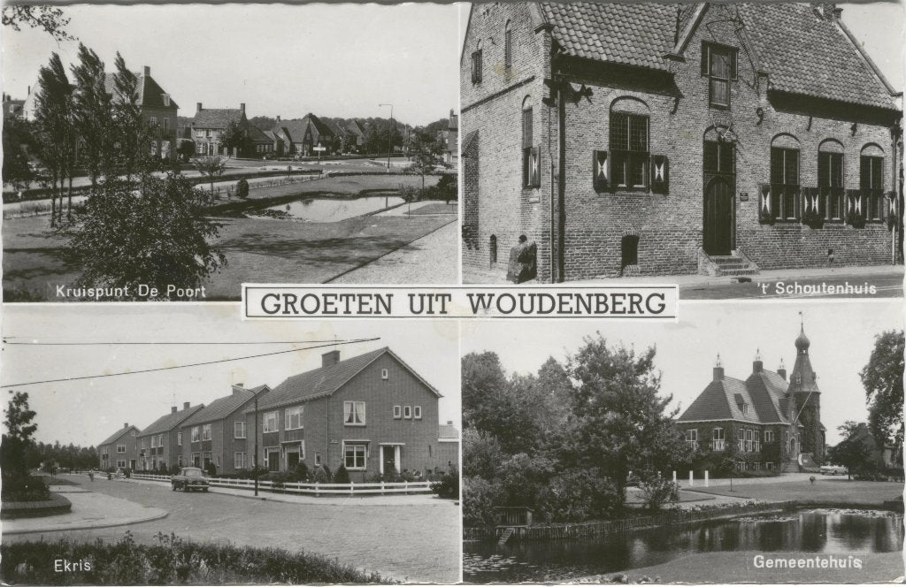 Woudenberg  4 luik Groeten uit 4 luik 1970, Verzenden, 1960 tot 1980, Gelopen, Utrecht
