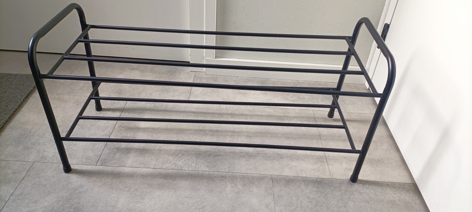 Zwart metalen schoenenrek / laarzenrek, Ophalen, Gebruikt