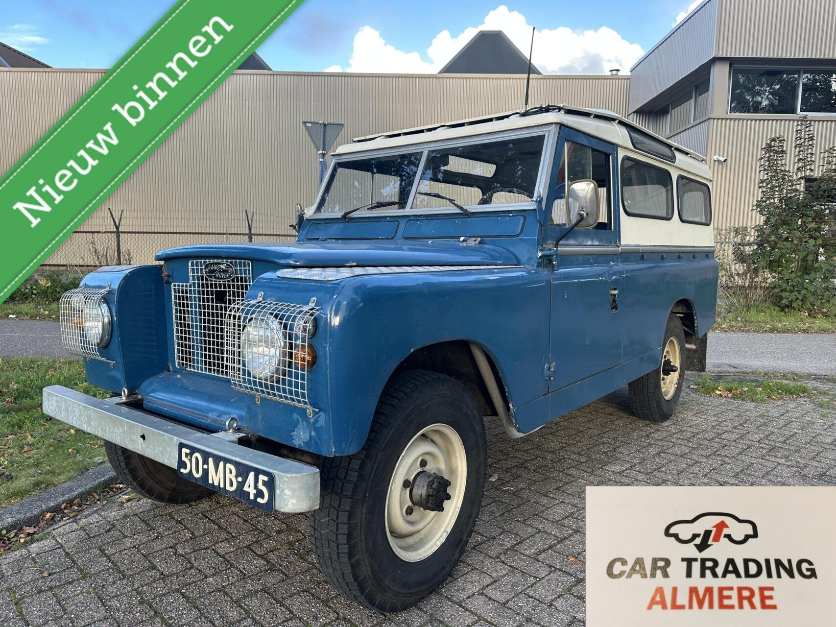 Land Rover 109 SERIE 2 PICK UP DIESEL ORIGINEEL NL, Auto's, 4 cilinders, Blauw, Origineel Nederlands, Onderhoudsboekje