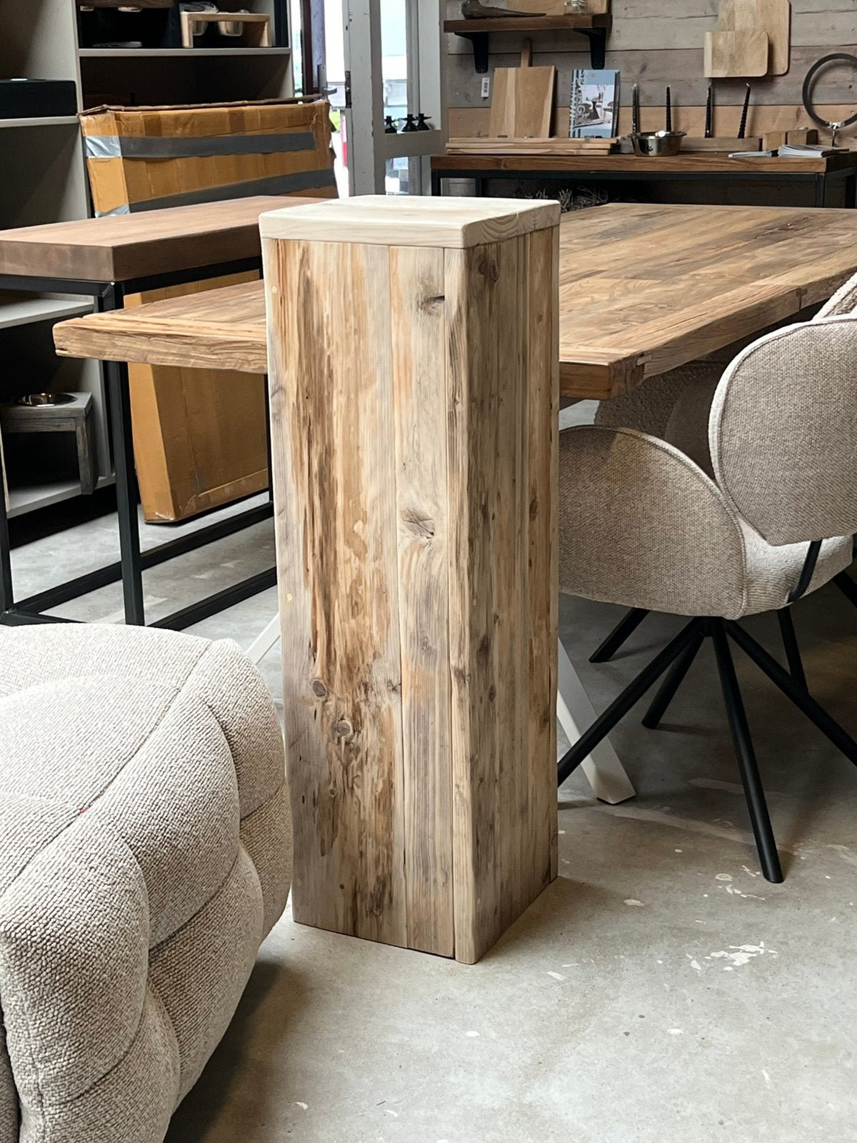 Pilaar oud jout 100cm hoog, Ophalen, Nieuw