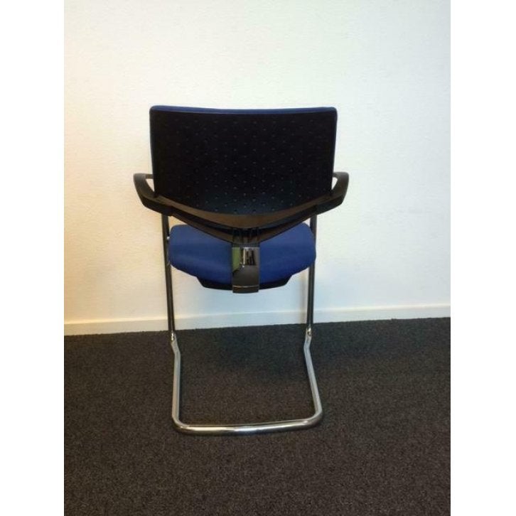 Vergaderstoelen Comforto DX chroom / blauw zeer mooi! 4st., Niet ingevuld, Gebruikt, Blauw, Niet ingevuld