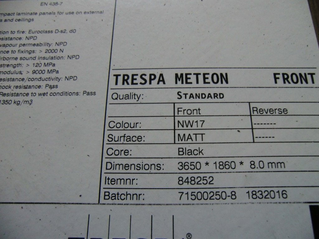 Aantal platen trespa nieuw NW17 en NW06 (nr77), Ophalen, Nieuw