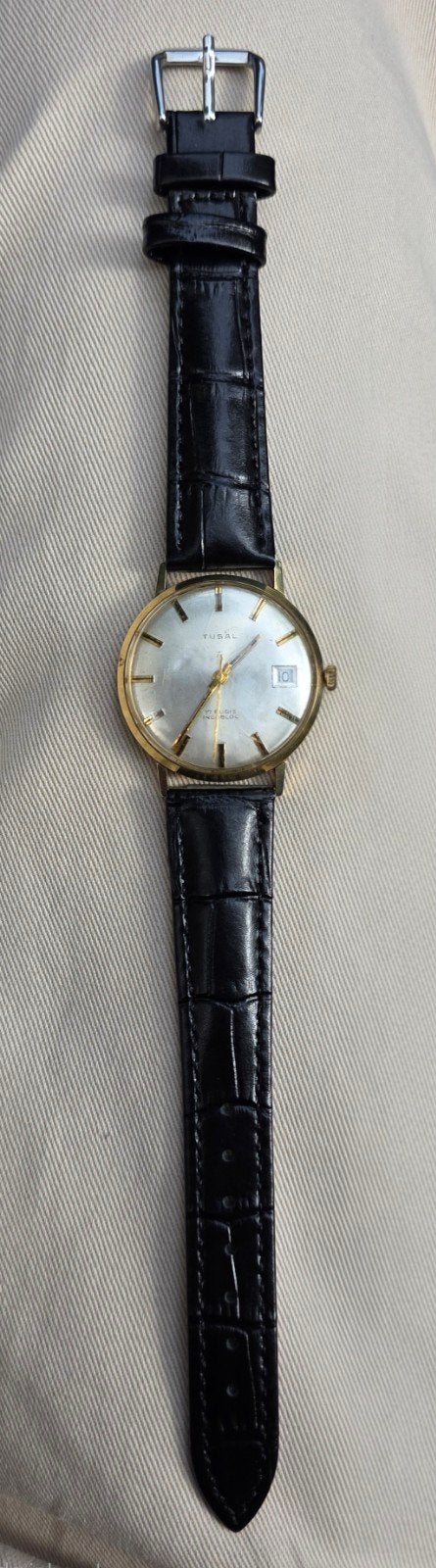Horloge vintage TUSAL  – 14K Goud – 17 rubis Incabloc, Verzenden, Goud, Overige merken, 1960 of later