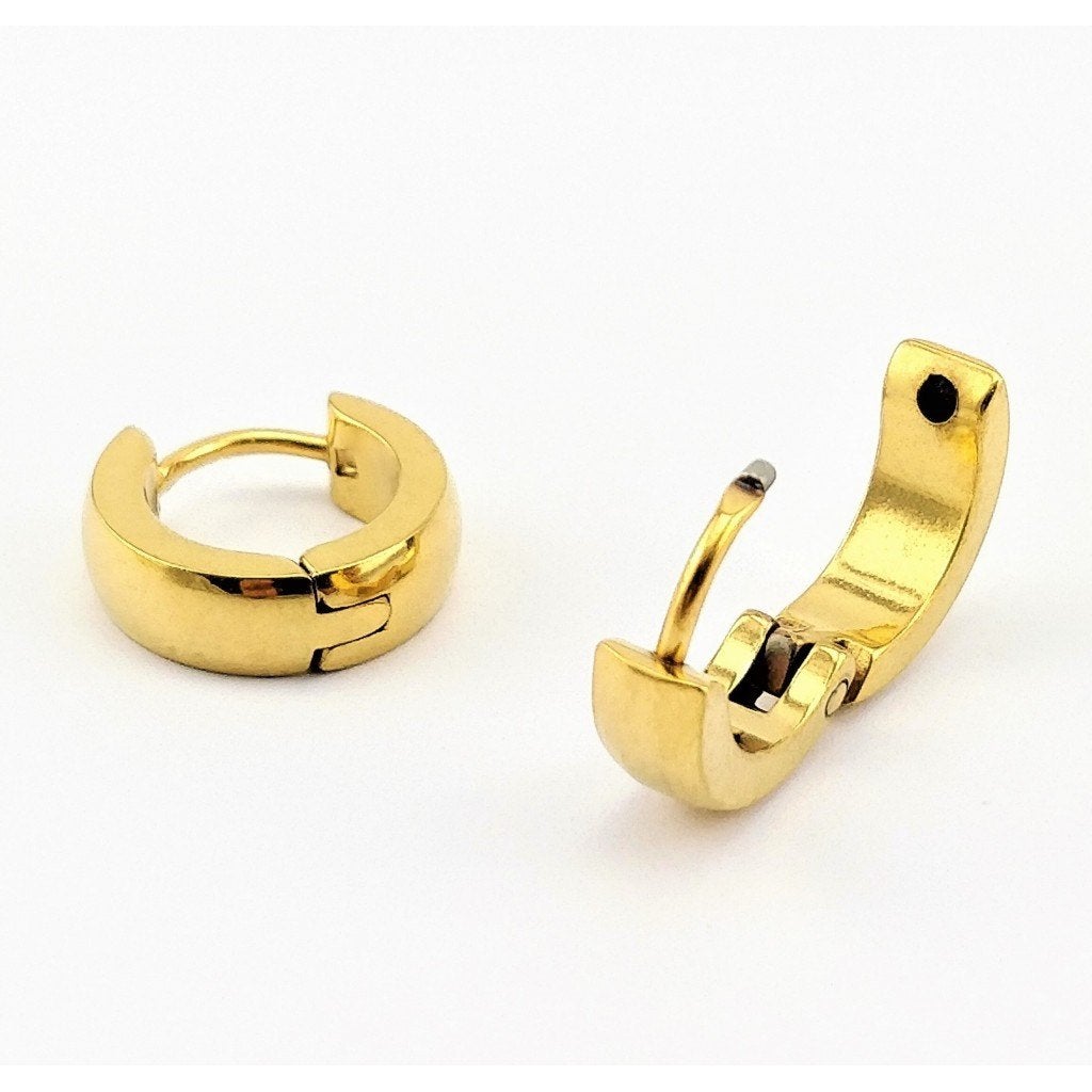 Goudkleurige Stalen Oorringen 13mm x 4mm RVS - Dames Heren, Overige materialen, Hangers, Birgitta-Gracht 33, 6465 EL Kerkrade, Nederland