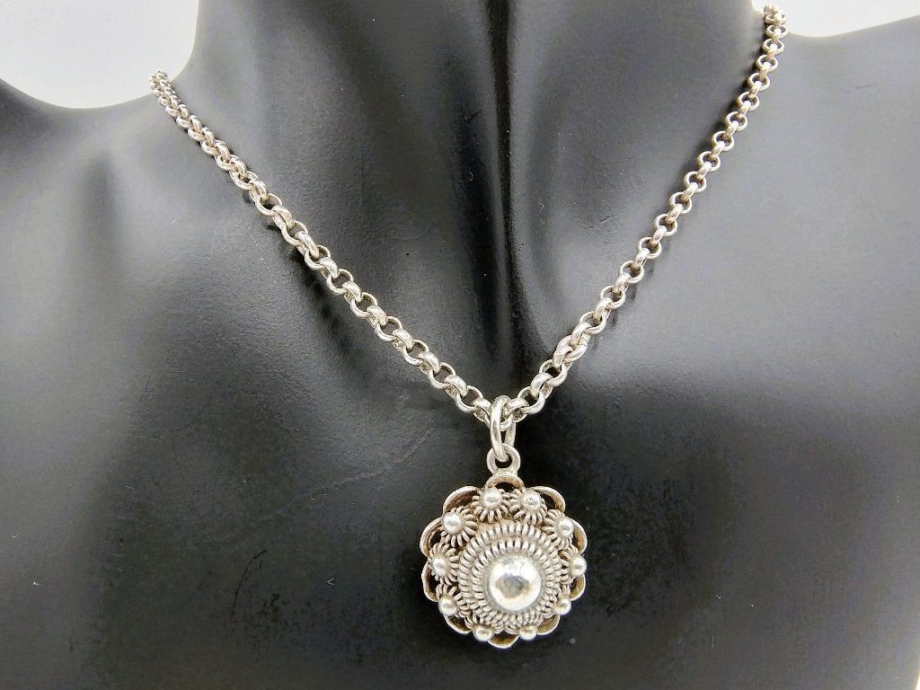 Zilveren jasseronketting met Zeeuwse knop hanger, 40,5 cm, Met hanger, Info@zilverwebsite.nl, Verzenden, Zo goed als nieuw