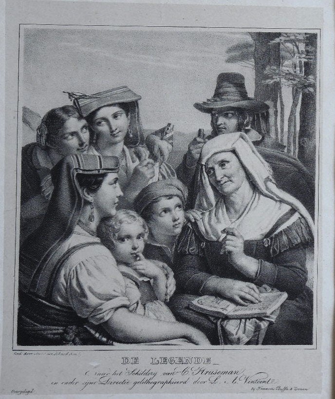 Lodewijk Anthony Vincent n Cornelis Kruseman litho "Legende", Ophalen