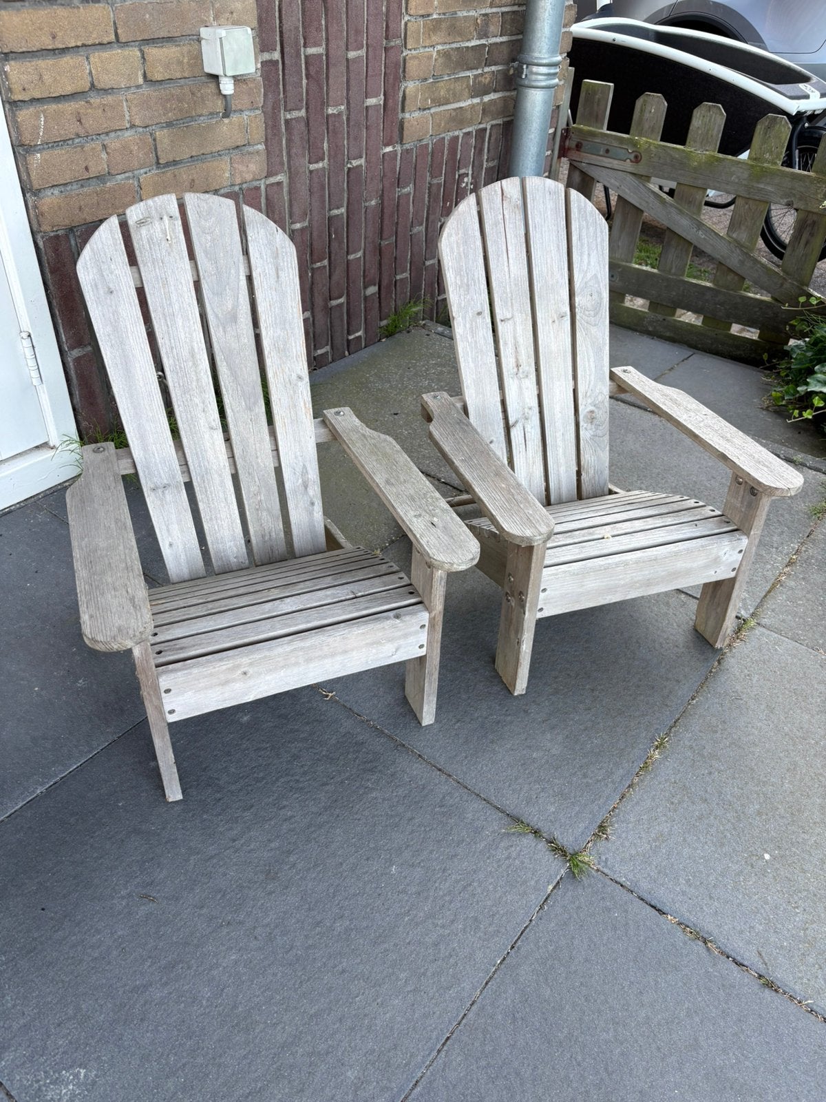Twee adirondack kinderstoelen, Ophalen, Gebruikt, Hout