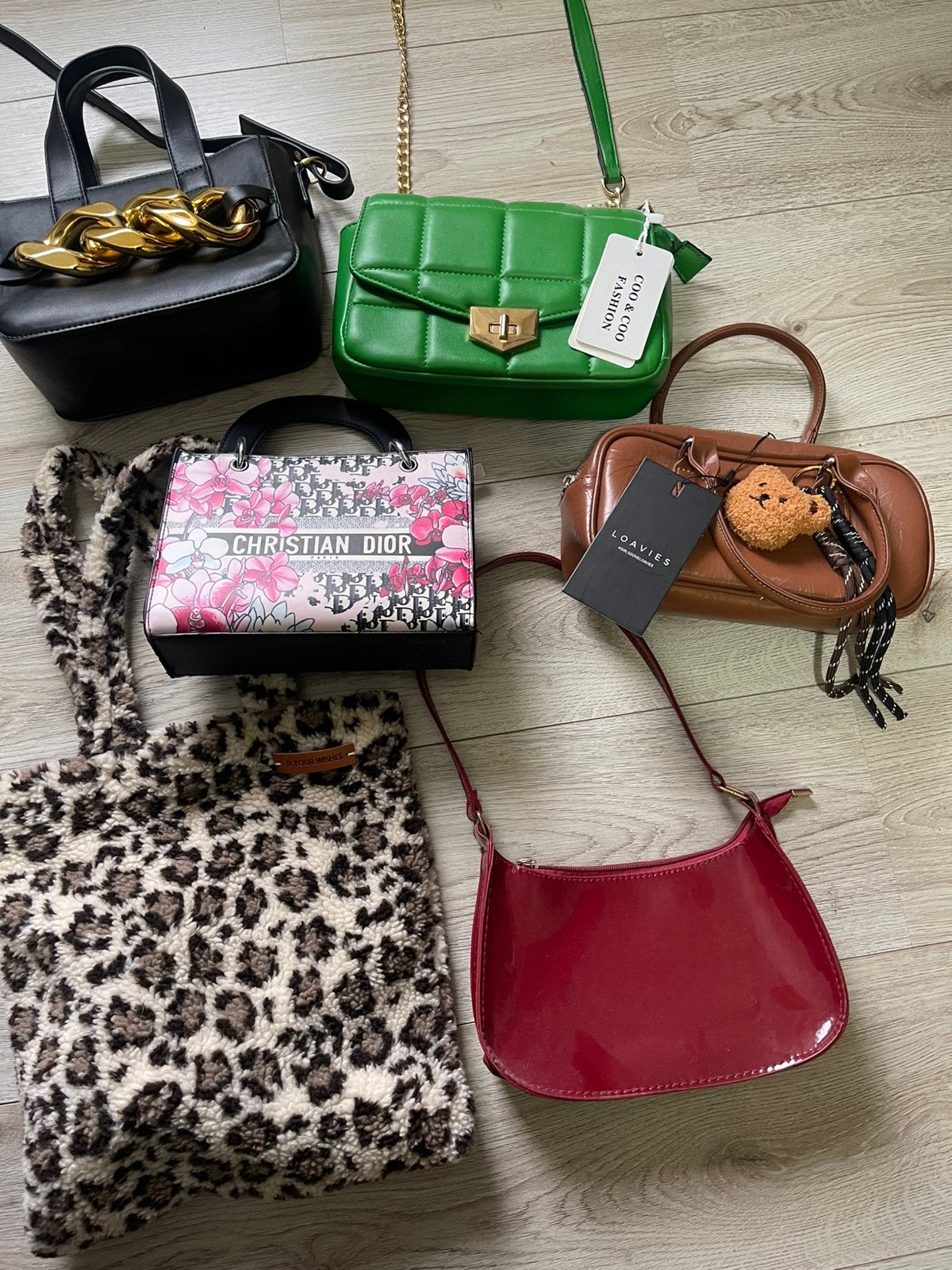 Groot tassenpakket (7 stuks) – o.a. Loavies & Coo & Coo, Ophalen, Zo goed als nieuw, Handtas