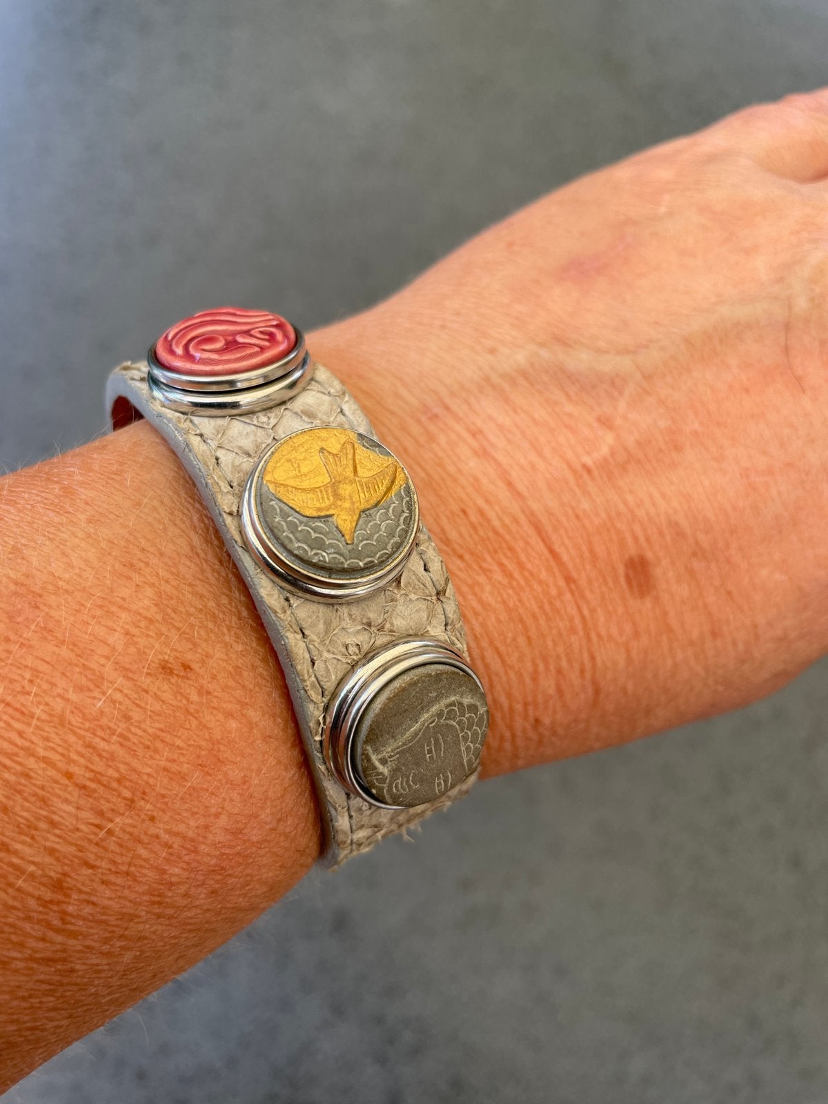 Noosa armband met chunks - Maat M, Gebruikt, Overige kleuren, Leer, Ophalen of Verzenden