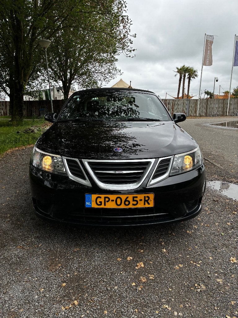 Saab 9-3 1.8 T Cabrio 2009 Zwart, Auto's, 1998 cc, 4 cilinders, 4 stoelen, Zwart
