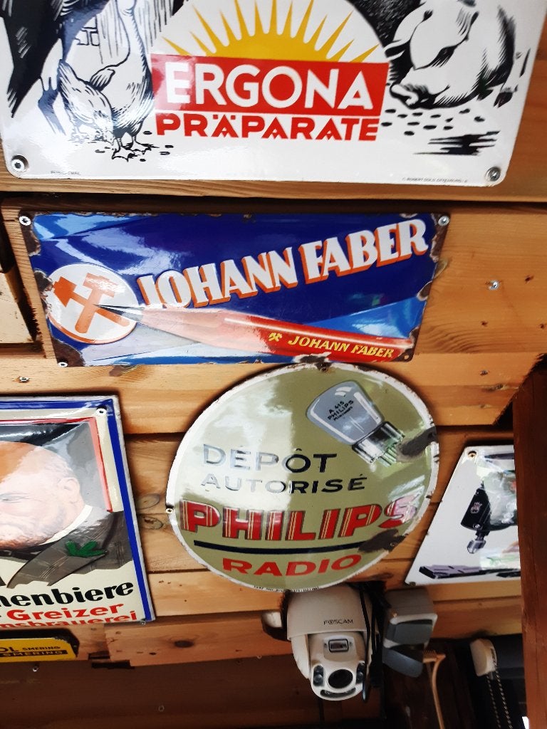 emaille bord jaren 50 met arabische tekst, Antiek en Kunst, Ophalen of Verzenden