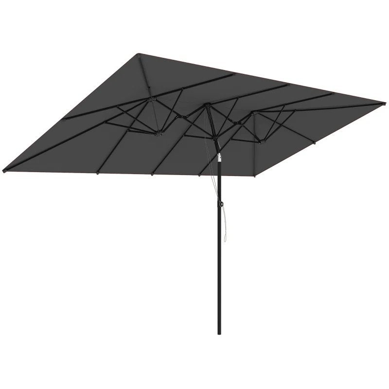 Outsunny Grote parasol, verstelbaar in hoogte en kantelbaar,, Ophalen of Verzenden, Nieuw, Kantelbaar