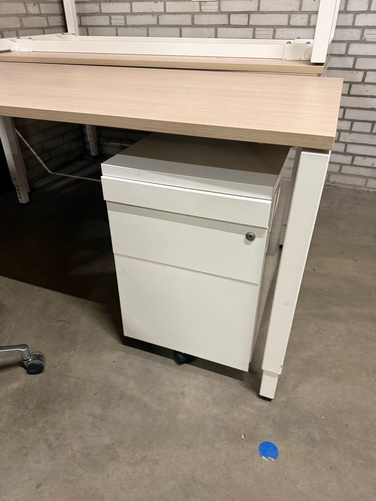 Complete Bureau Set: Verstelbare Stoel, Rolkastje, Bureau 80, Ophalen of Verzenden, In hoogte verstelbaar, Gebruikt, Overige typen