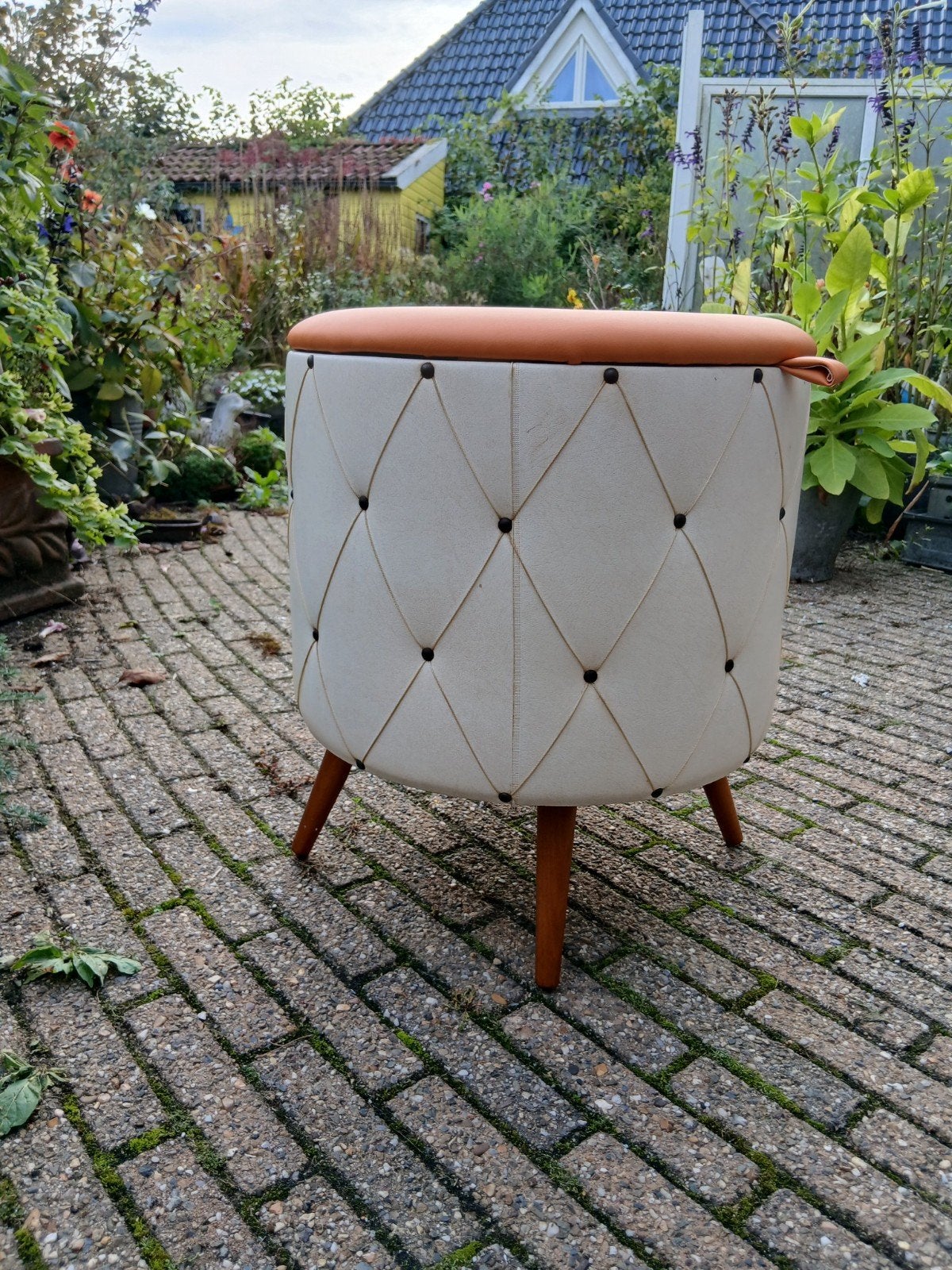 retro poef, Ophalen of Verzenden