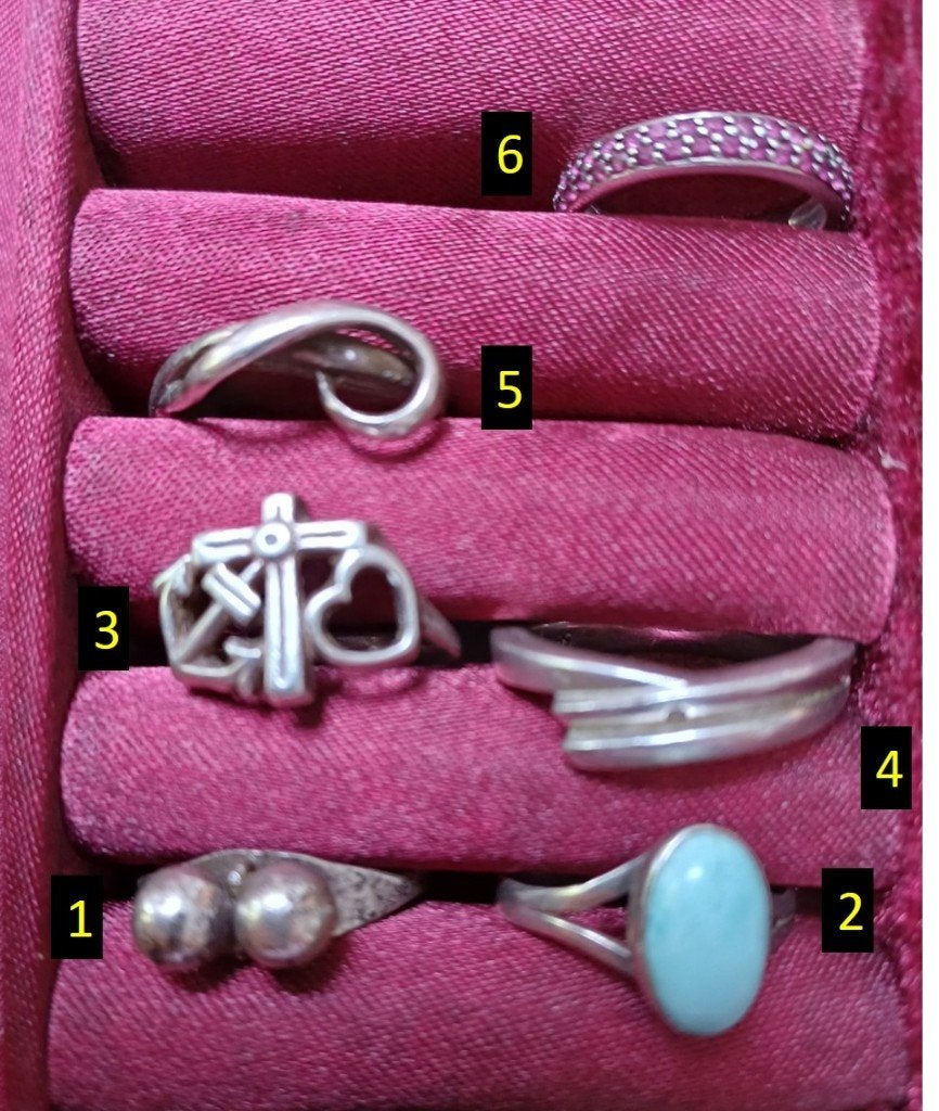 6 zilveren ringen, Sieraden, Tassen en Uiterlijk, Gebruikt, Verzenden, 17 tot 18, Dame