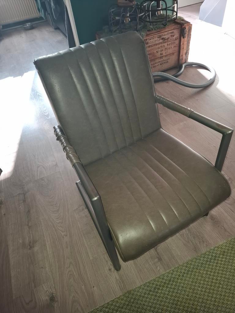 2 groene fauteuils met lichte krasjes, Gebruikt, Twee, Overige kleuren, Ophalen of Verzenden