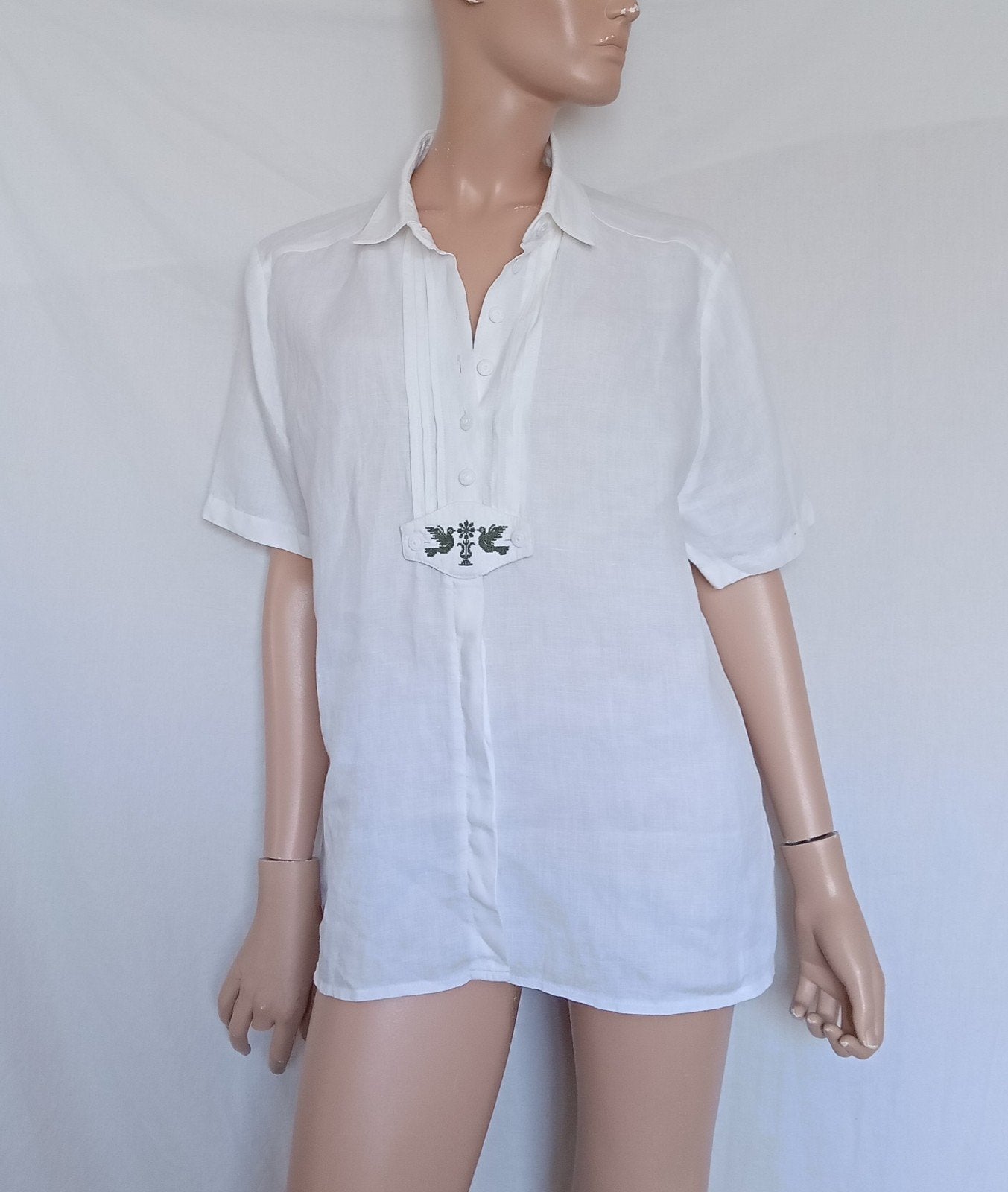 FRANCONIA LINNEN Blouse , Maat 44, Kleding | Dames, Ophalen of Verzenden, Zo goed als nieuw, Maat 42/44 (L), Wit