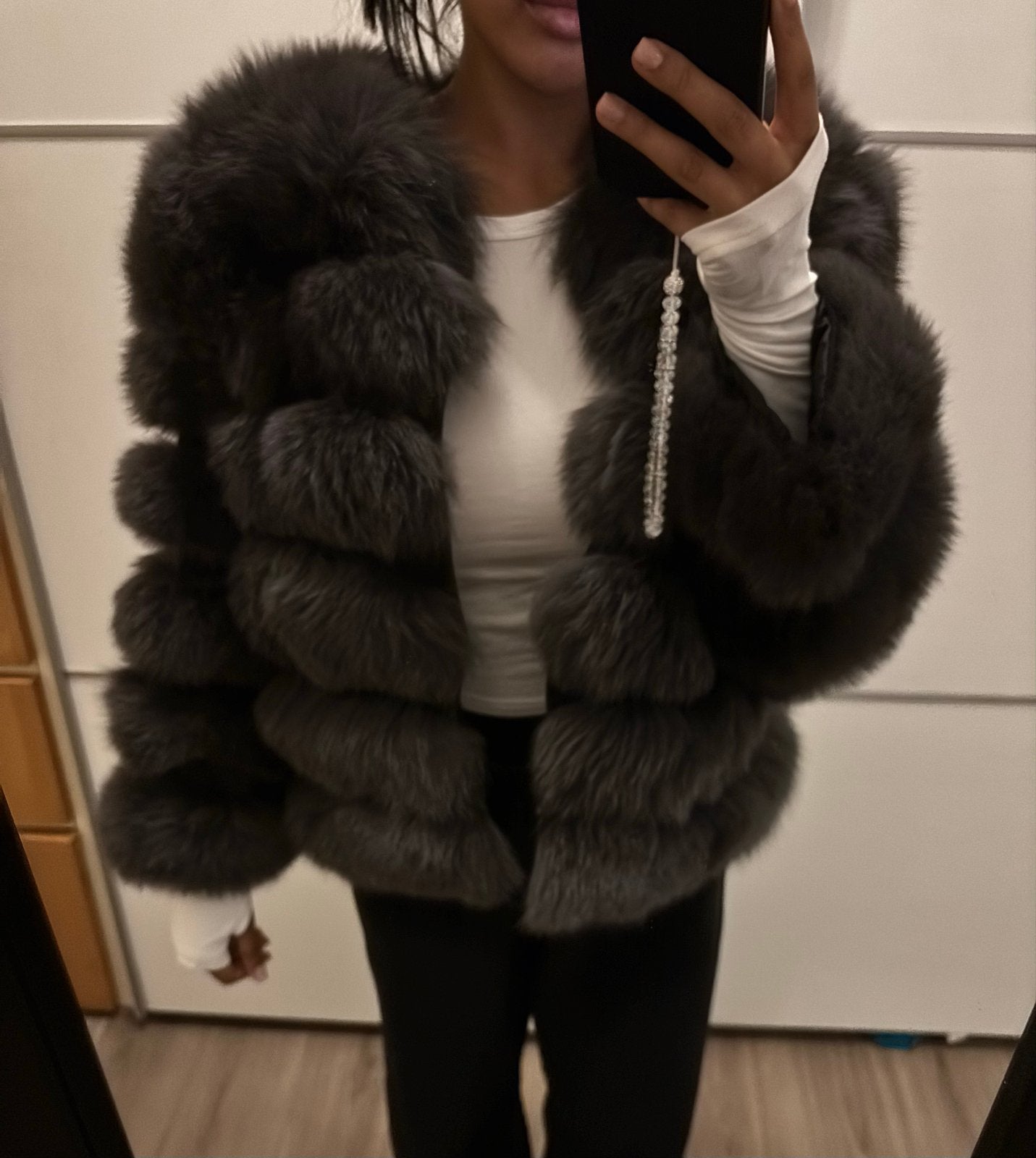 Luxe Jas - Grijs Maat S, Kleding | Dames, Ophalen of Verzenden, Zo goed als nieuw, Maat 36 (S), Grijs