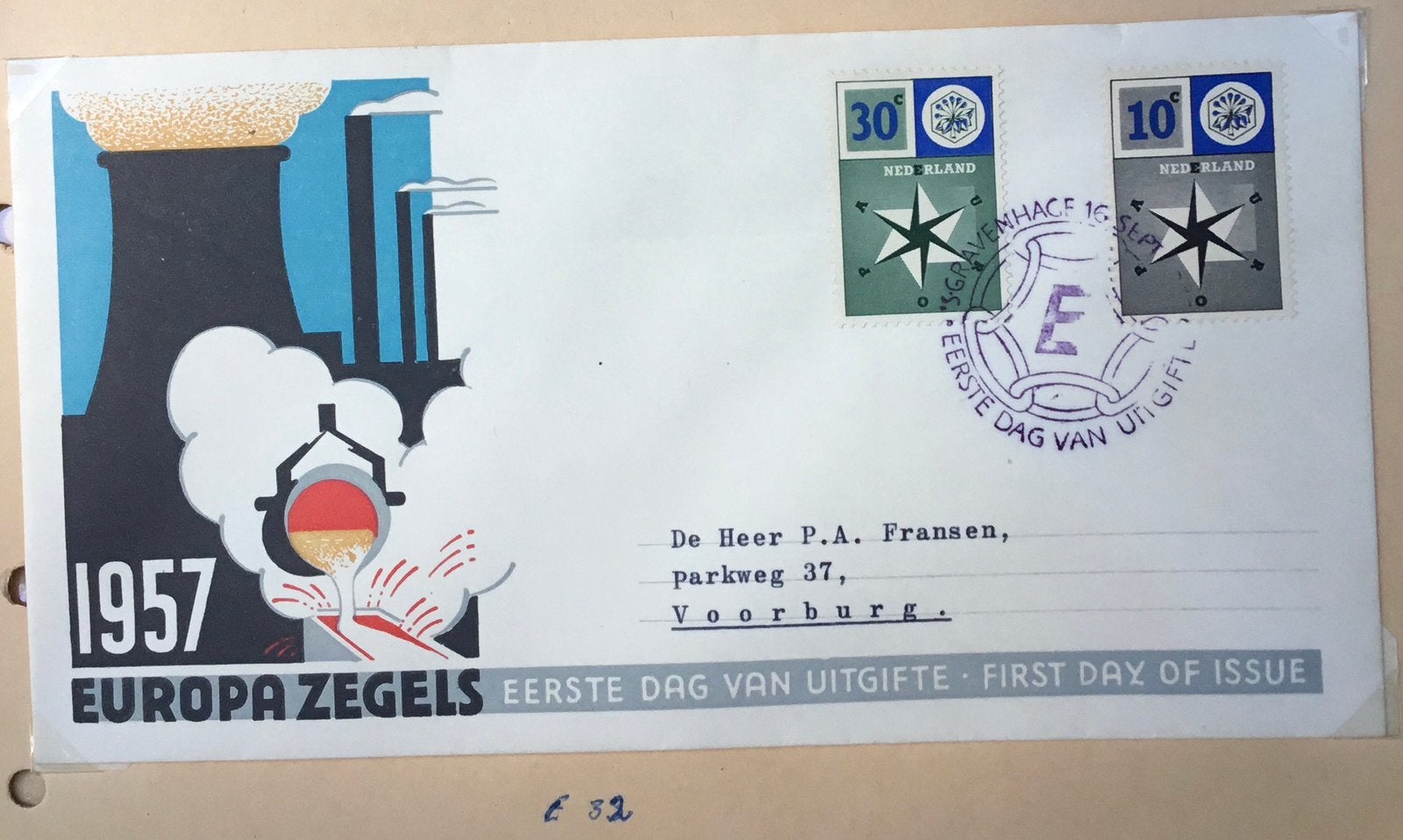 Eerste dag envelop kavel E12, Ophalen of Verzenden, Beschreven, Nederland