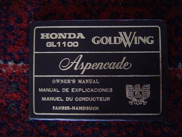 Honda GL1100 Aspencade Goldwing motorcycle owner's manual, Motoren, Handleidingen en Instructieboekjes, Ophalen of Verzenden, Honda