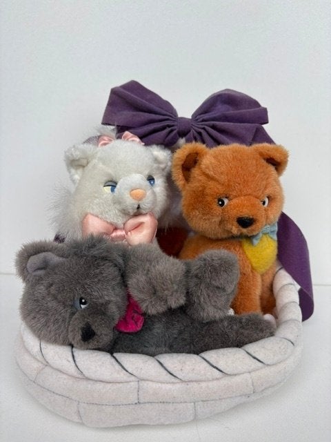 Euro Disney Aristocats Knuffelset in Mand (Jaren '90), Ophalen of Verzenden, Overige figuren, Knuffel