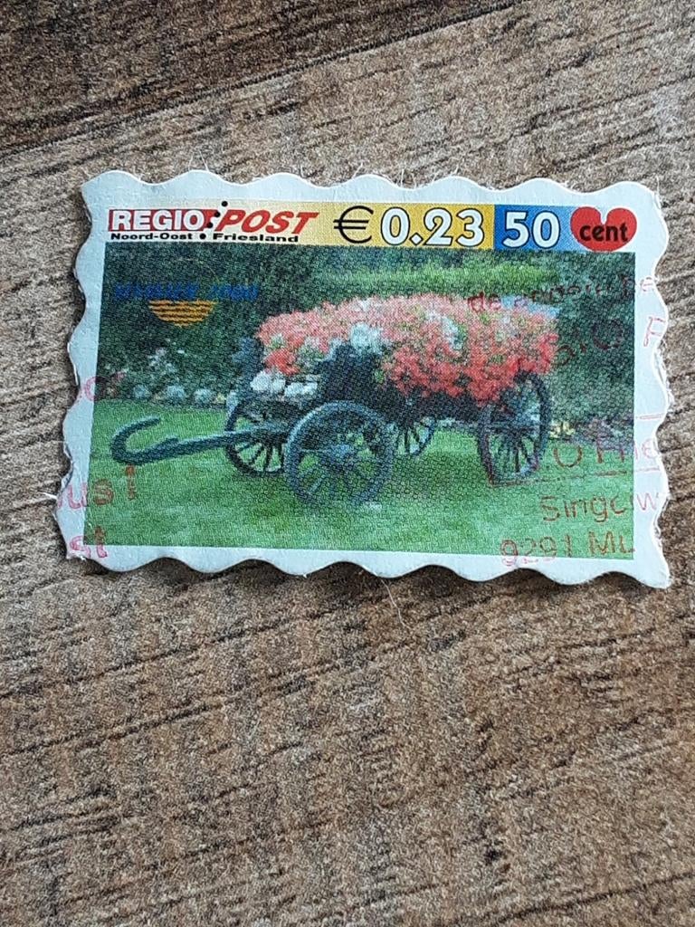 Regiopost. Boerenwagen met bloemen 1e druk ( gest), Postzegels en Munten, Postzegels | Nederland, Ophalen of Verzenden