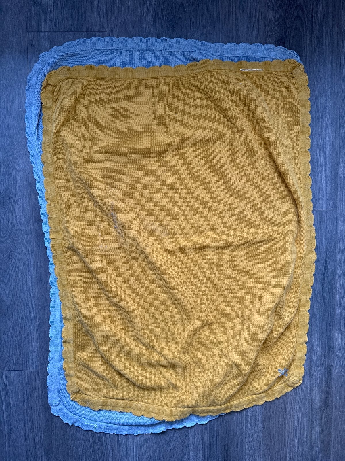 IKEA set van 2 baby dekens 70x90 cm. Geel en grijs, Ophalen, Wasbaar, Gebruikt, IKEA