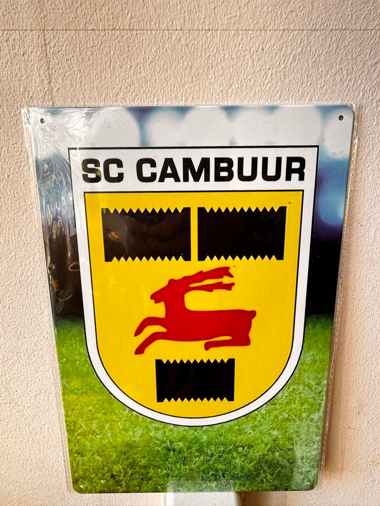 SC Cambuur Blikken Bord - Voetbal Fan Item, Ophalen of Verzenden, Nieuw, Reclamebord