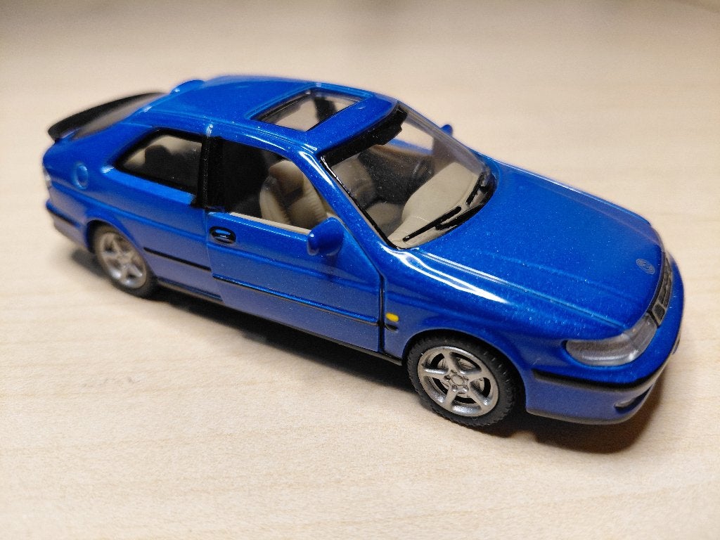Saab 9-3 Blauw met beige interieur 1:43, Ophalen, Zo goed als nieuw, Auto, Overige merken
