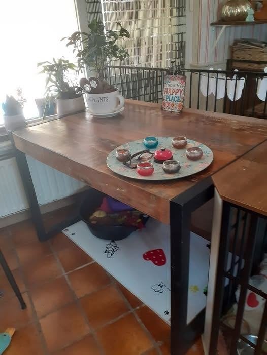 Eettafel  van Mangohout, Ophalen, 100 tot 150 cm, 50 tot 100 cm, Zo goed als nieuw