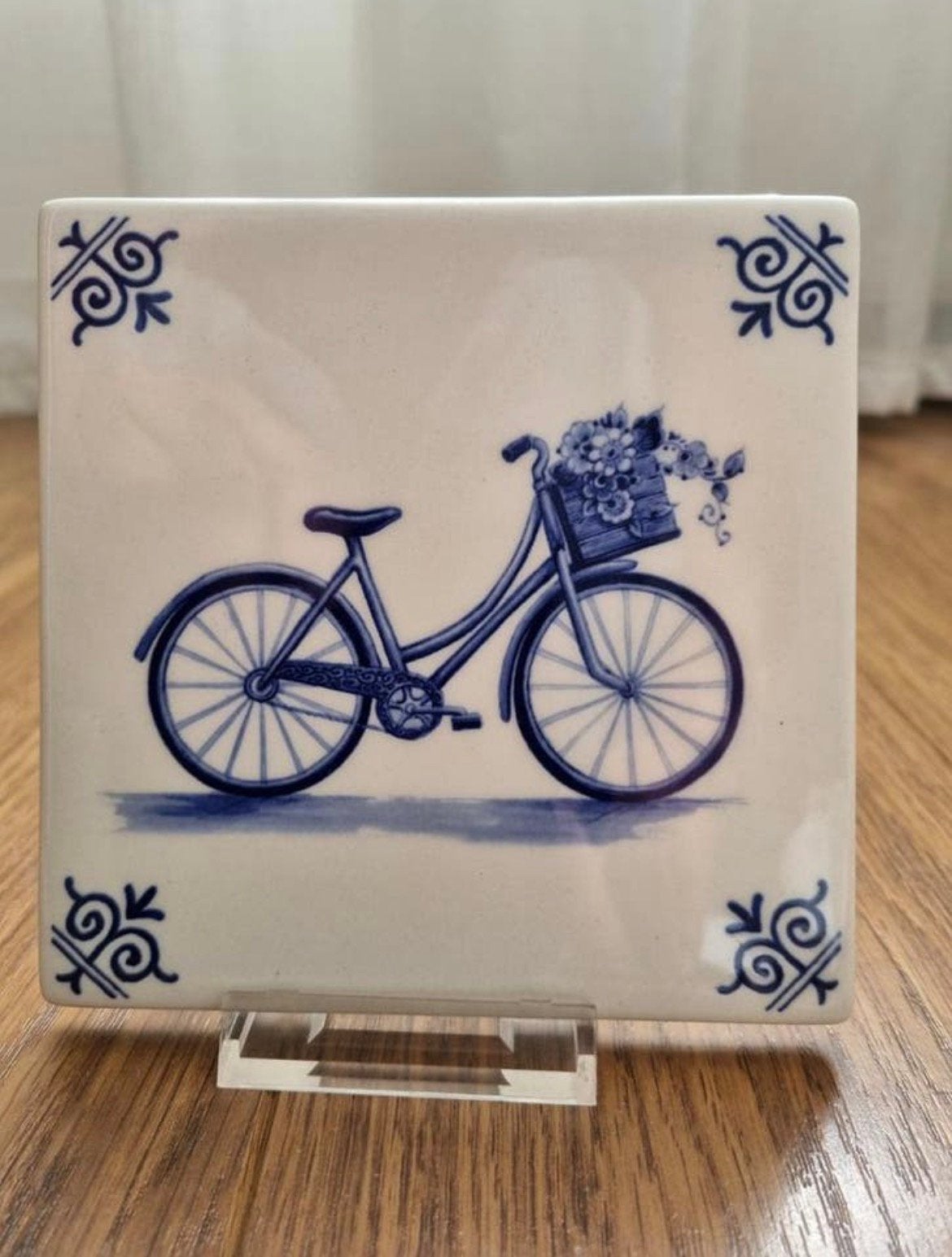 Delfts blauw bordje modern, Ophalen of Verzenden