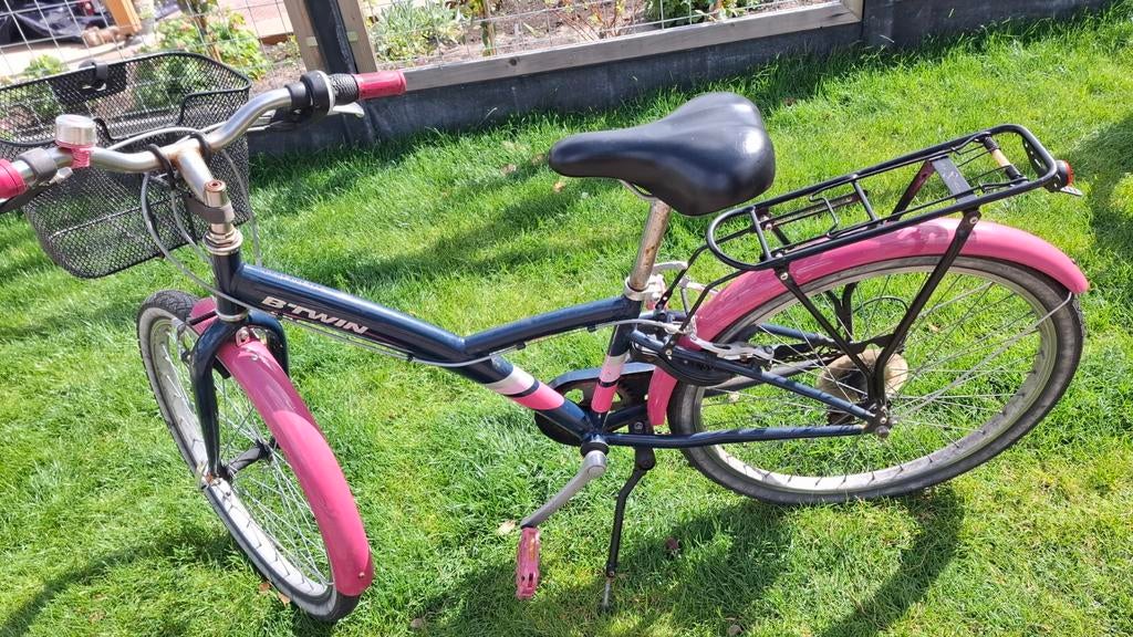 B'Twin meisjesfiets 24 inch met 6 versnellingen, Ophalen, Velgrem, Versnellingen, B'Twin