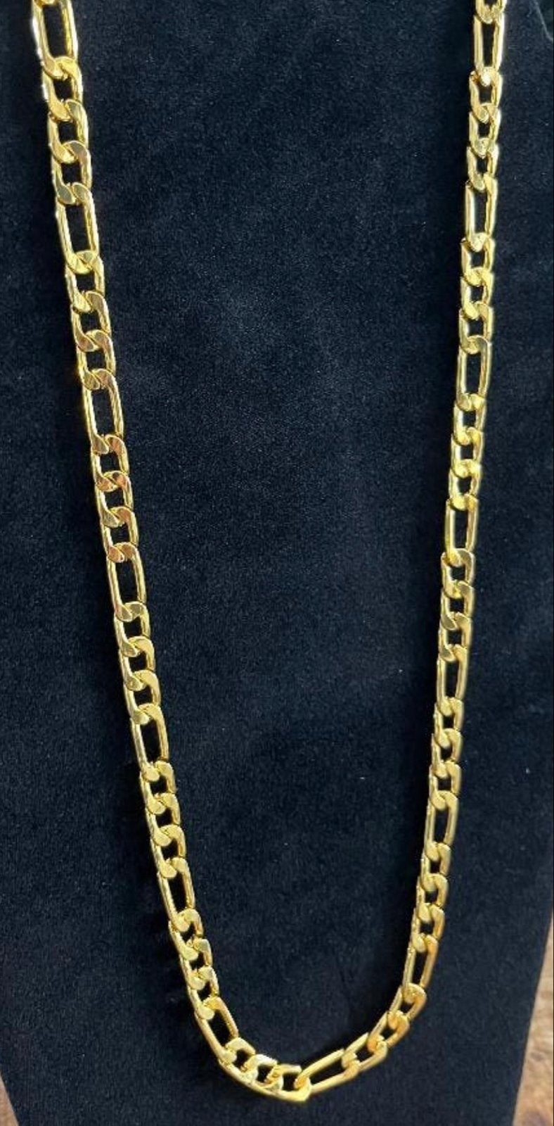 Goud vergulde brede massieve Figaro ketting - 60 cm - Nieuw, Ophalen of Verzenden, Nieuw, Goud, Overige materialen