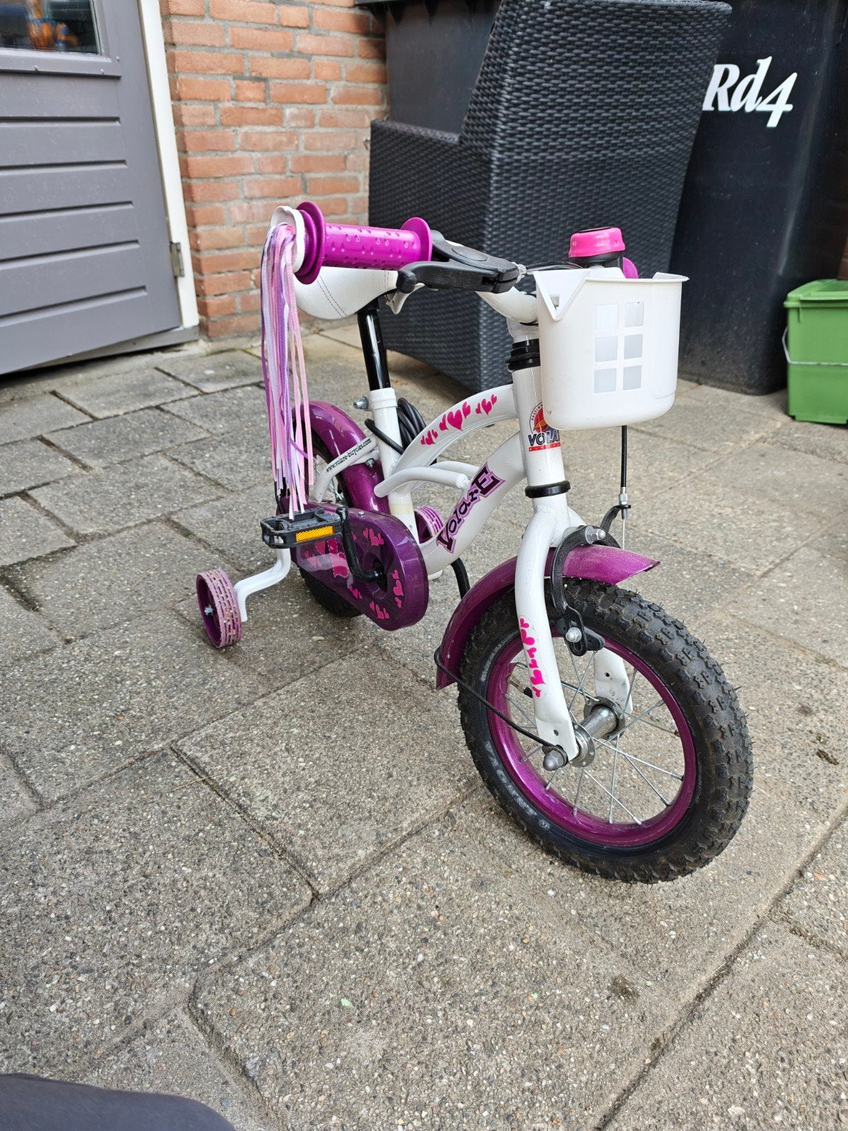 Volare Heart Cruiser 12 inch kinderfiets – meisjesfiets, Ophalen, Terugtraprem, Zijwieltjes, Gebruikt