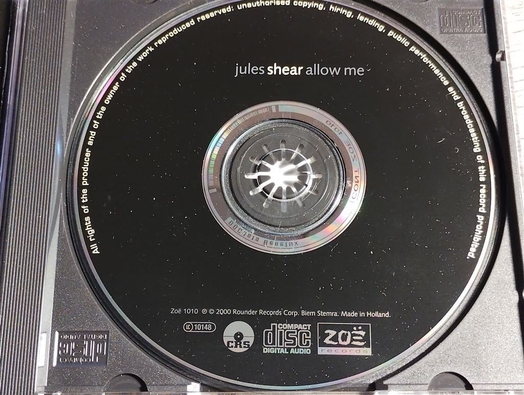 Jules Shear – Allow Me, Ophalen of Verzenden, Zo goed als nieuw, Folk