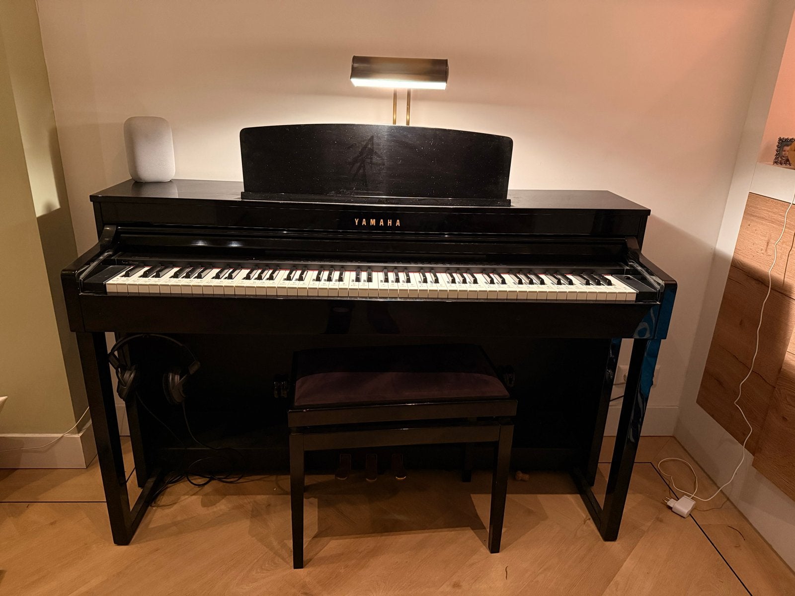 Yamaha Clavinova CLP - 470 digitale piano - Zwart hoogglans, Ophalen, Gebruikt, Zwart, Digitaal