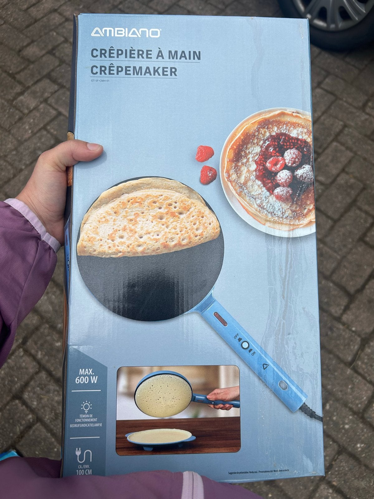 Ambiano Crêpemaker - Crêpière à main 600W, Witgoed en Apparatuur, Ophalen of Verzenden, Refurbished